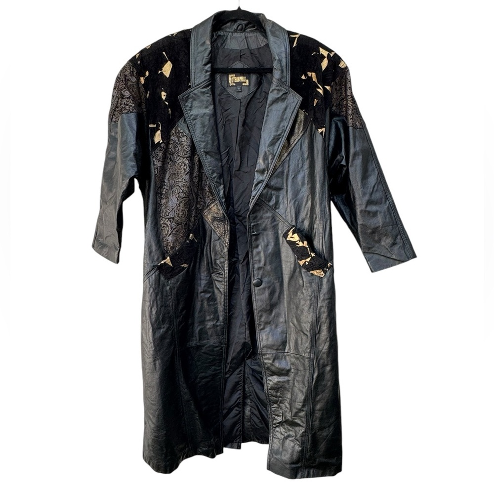 Vintage Otellopelle Leather Designed Trench Coat size Large - Picture 6 of 10